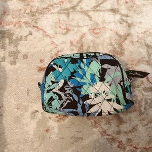 Vera Bradley Blue and Black Floral Cosmetic Bag